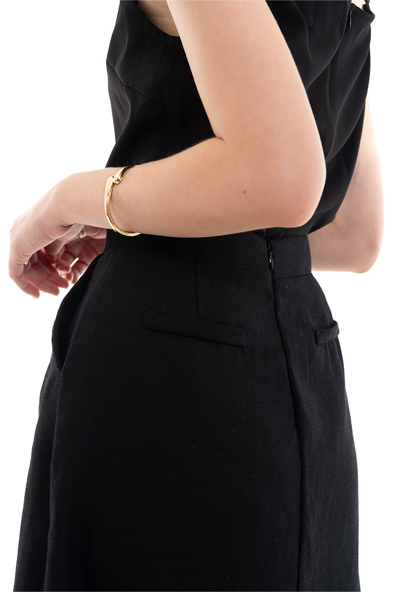 Natural A-Line Maxi Skirt In Black