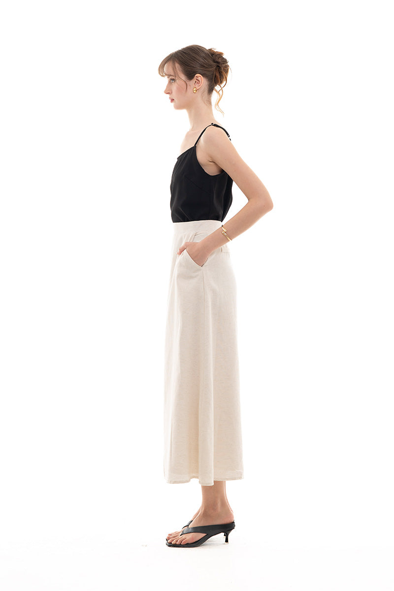 Natural A-Line Maxi Skirt In Broken White