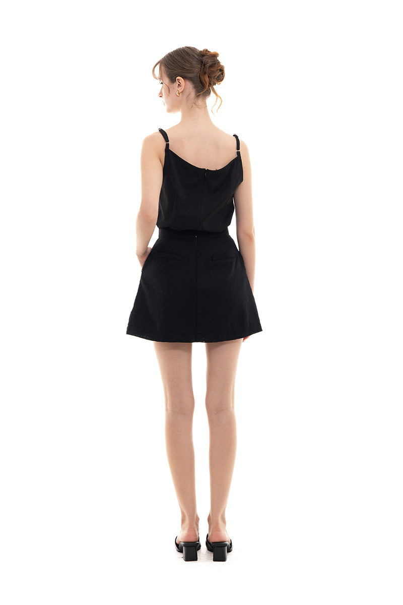 Natural A-Line Mini Skirt In Black