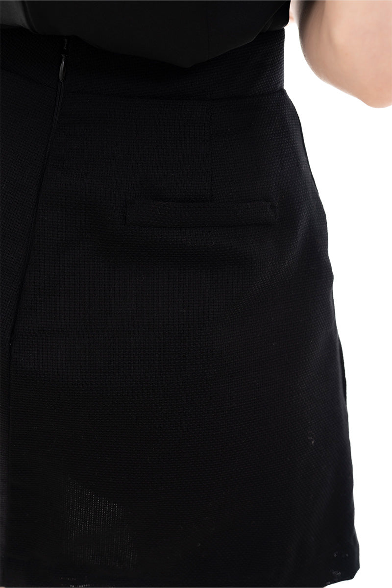 Natural A-Line Mini Skirt In Black