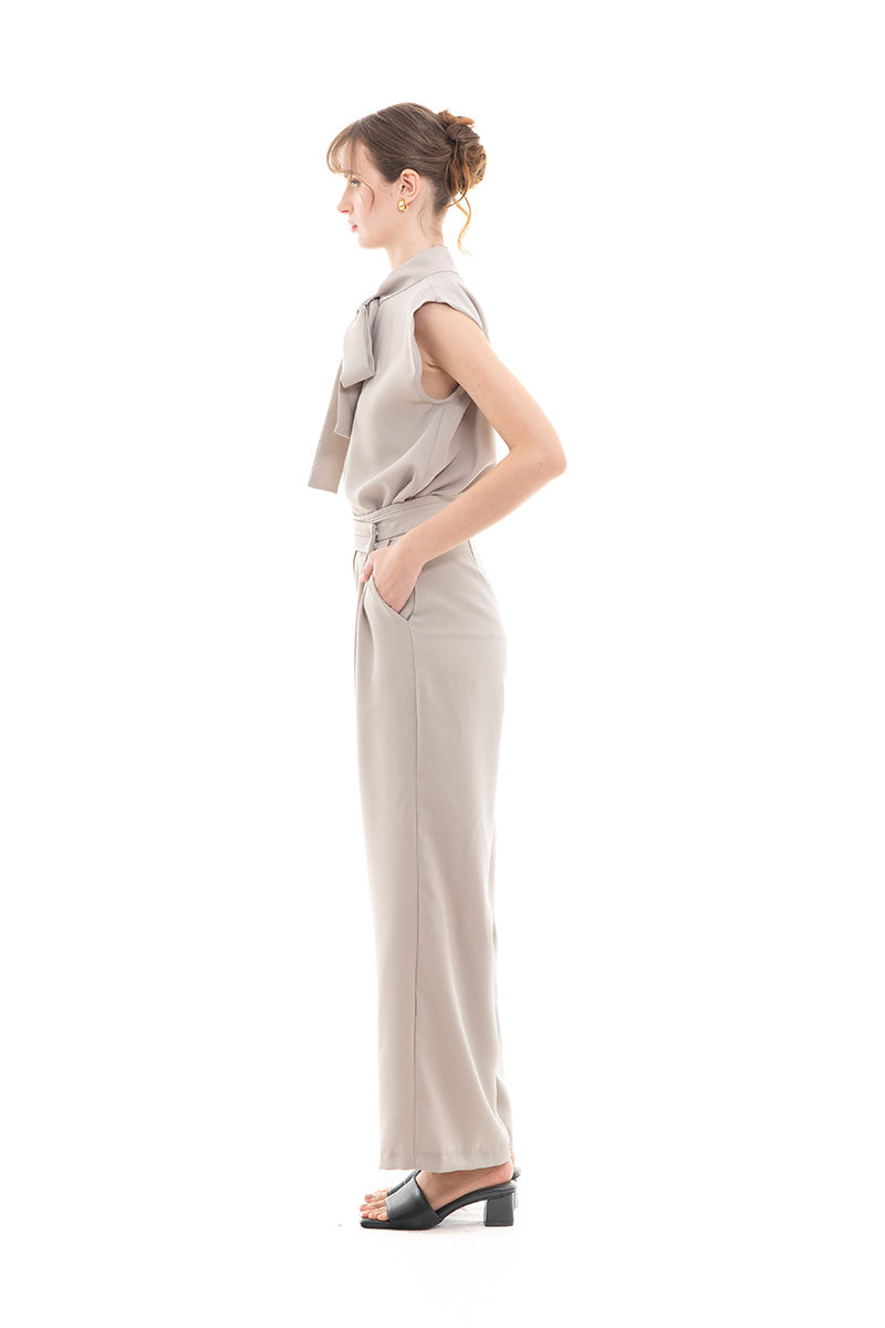 Overlap Waist Trousers In Taupe