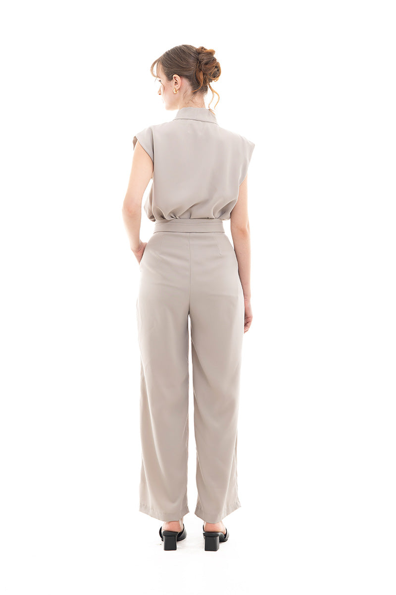 Overlap Waist Trousers In Taupe