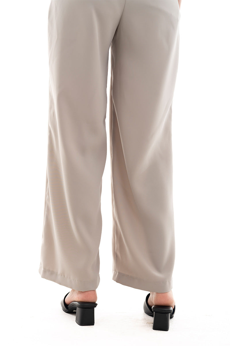 Overlap Waist Trousers In Taupe