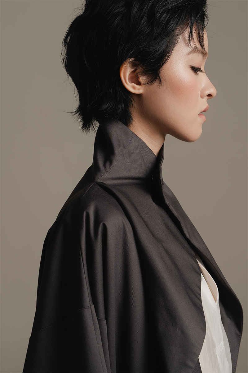 Ring-Belt Coat In Graphite