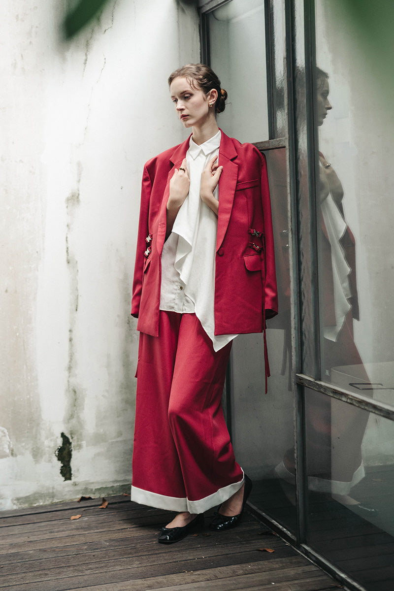 Buckle 15 Oversized Blazer In Brick Red