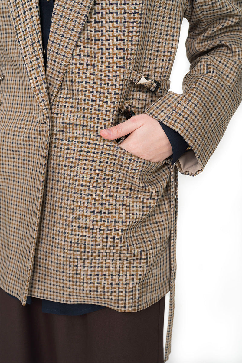 Buckle 15 Oversized Blazer In Brown Houndstooth