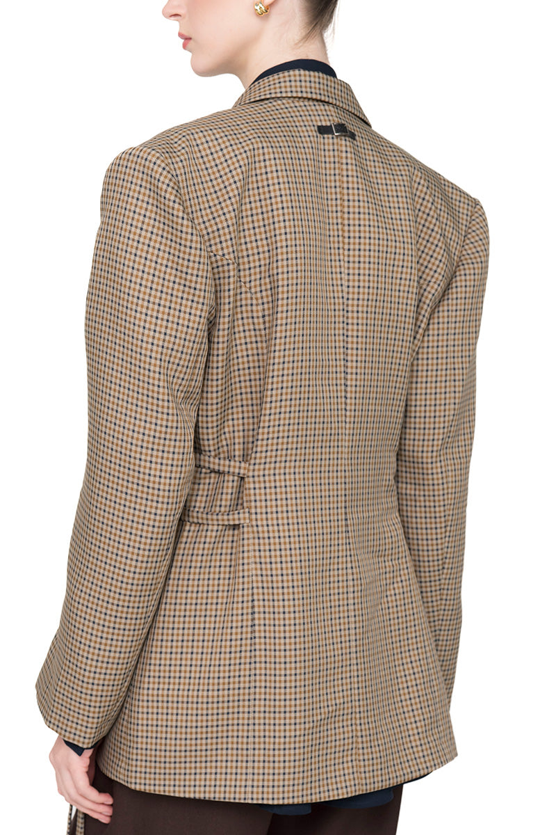 Buckle 15 Oversized Blazer In Brown Houndstooth