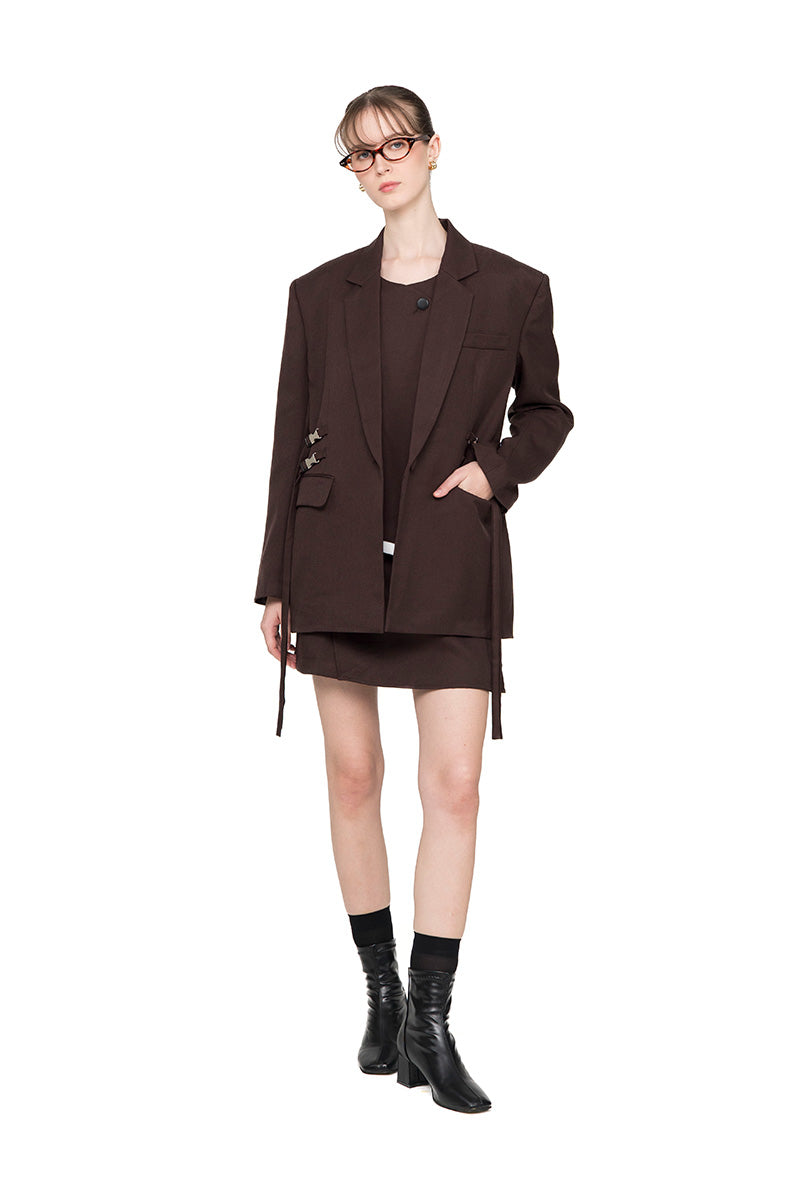 Buckle 15 Oversized Blazer In Dark Brown