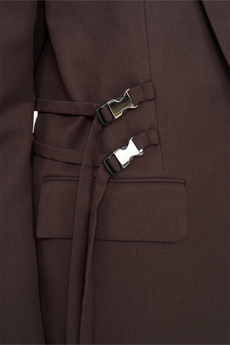 Buckle 15 Oversized Blazer In Dark Brown