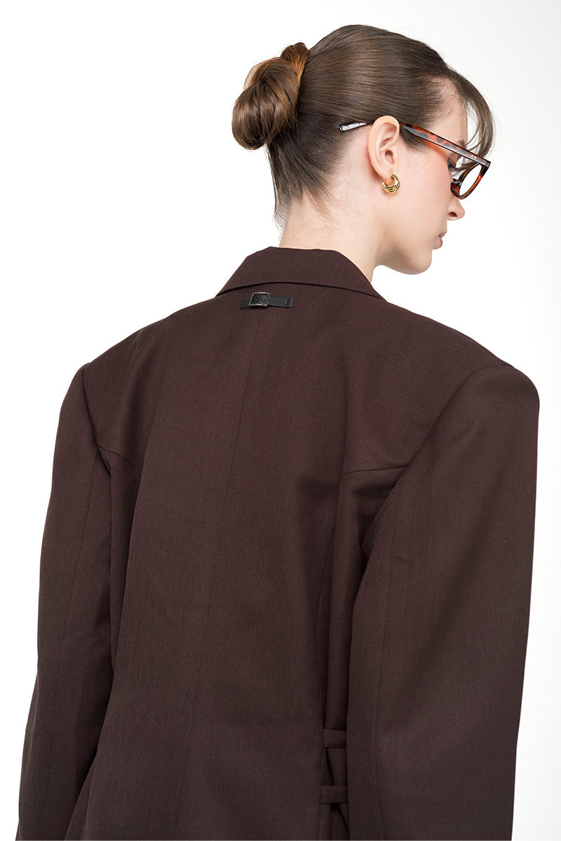Buckle 15 Oversized Blazer In Dark Brown