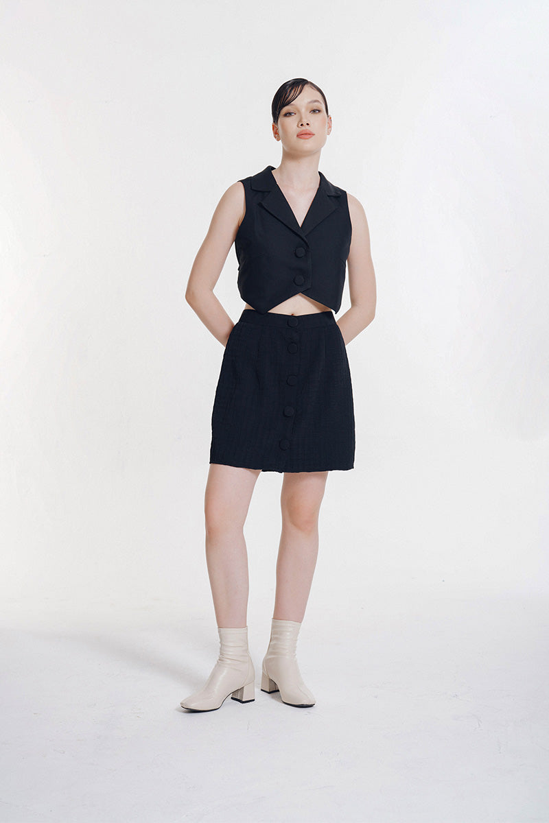 Mini Skirt Pleats In Black