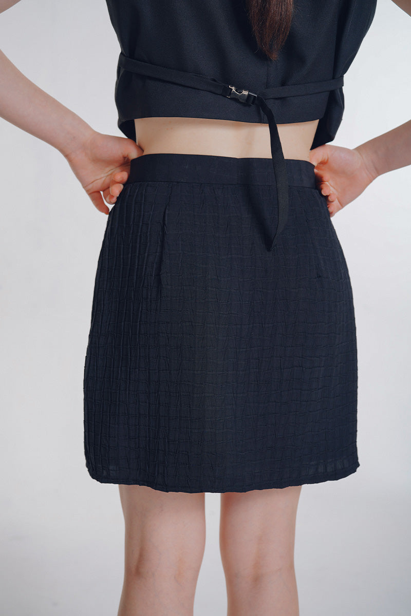 Mini Skirt Pleats In Black