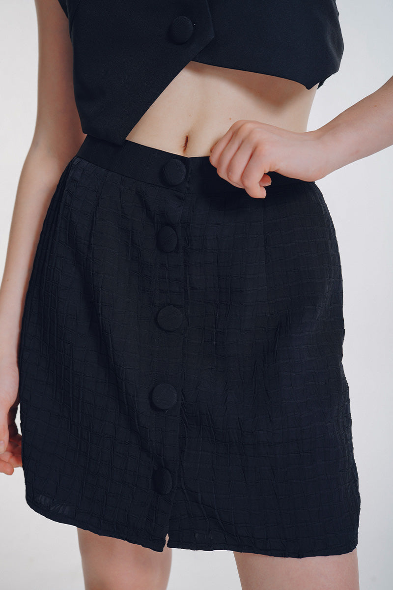 Mini Skirt Pleats In Black