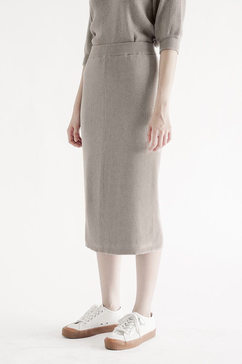 Essential Knit Skirt In Brown