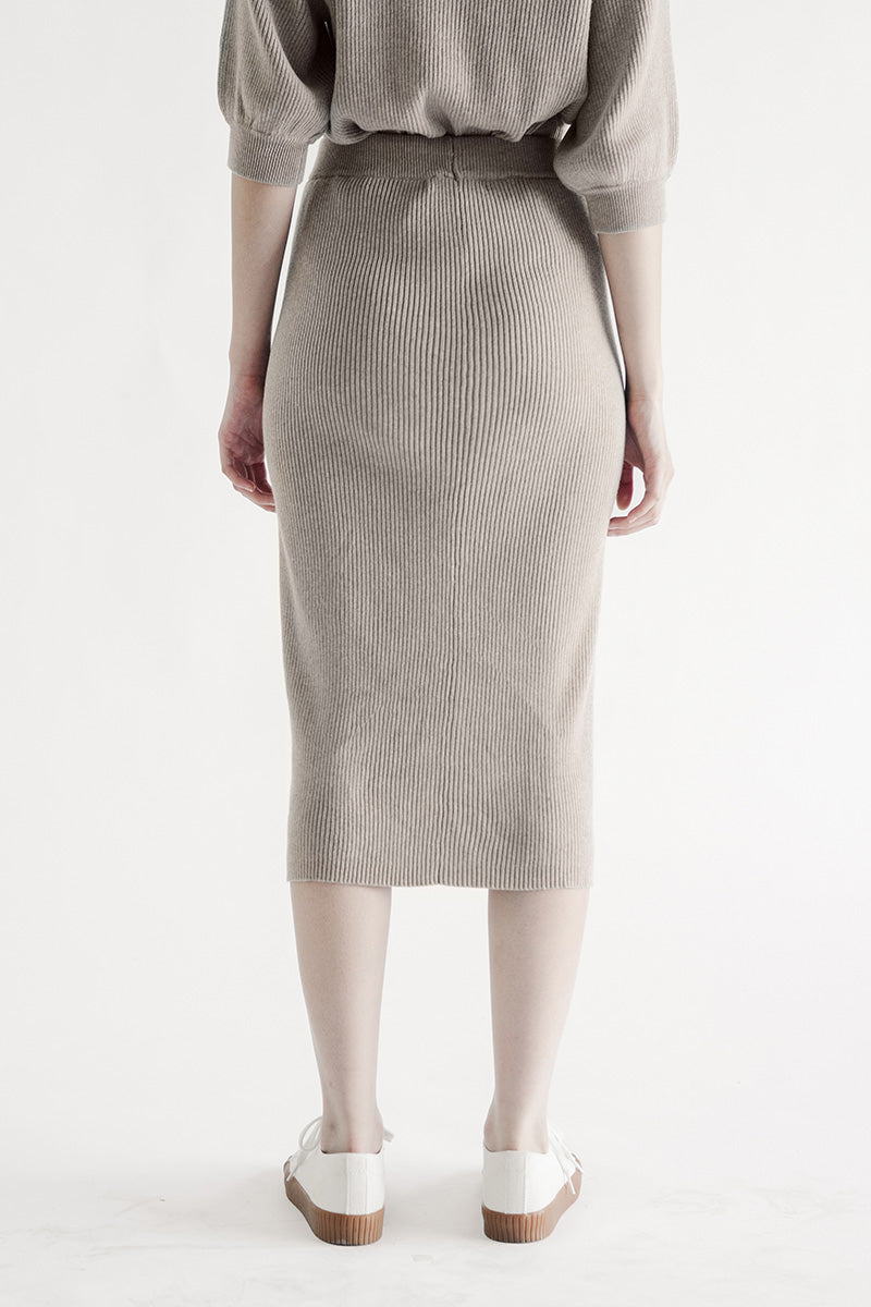Essential Knit Skirt In Brown
