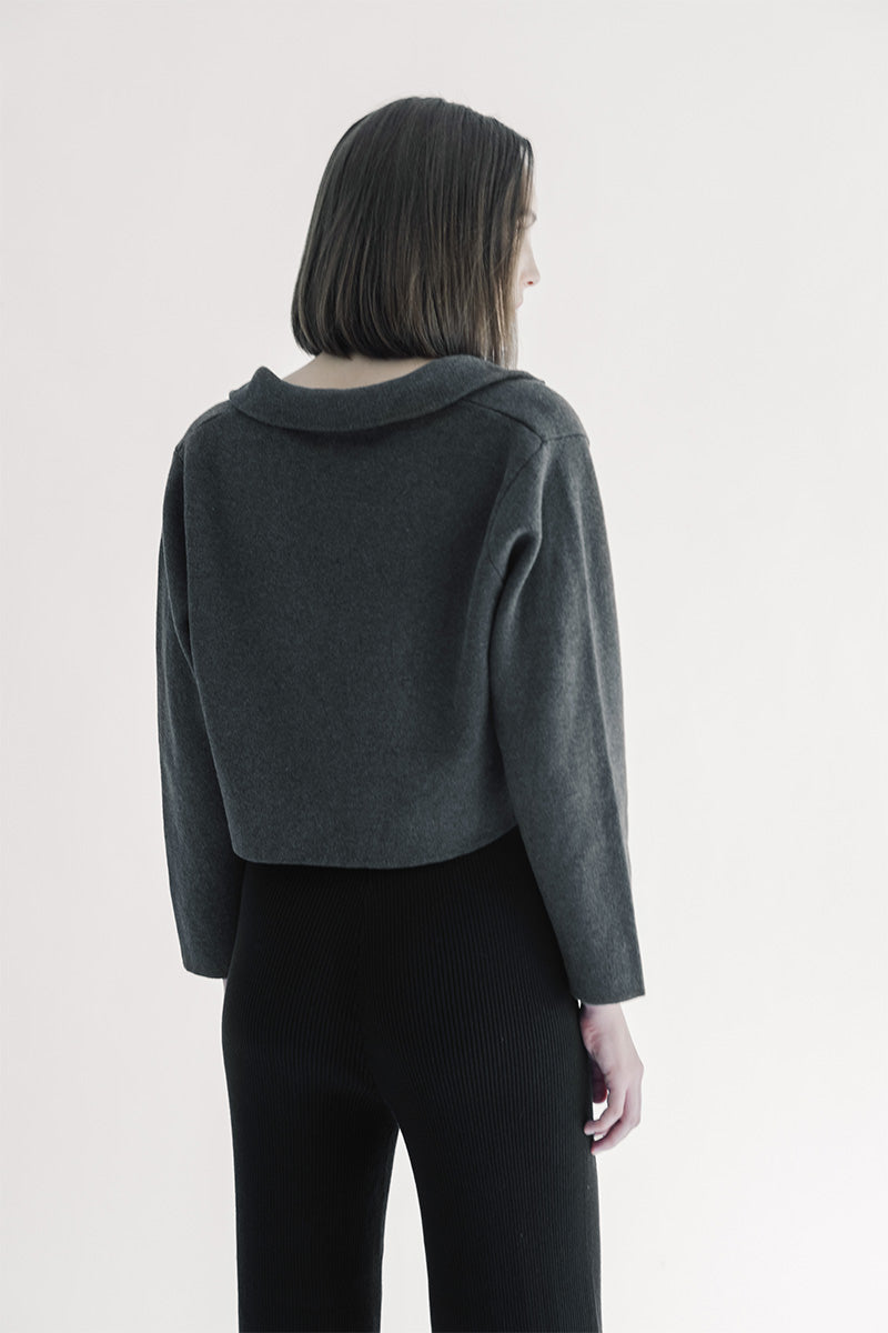 Essential Knit Blazer In Dark Grey