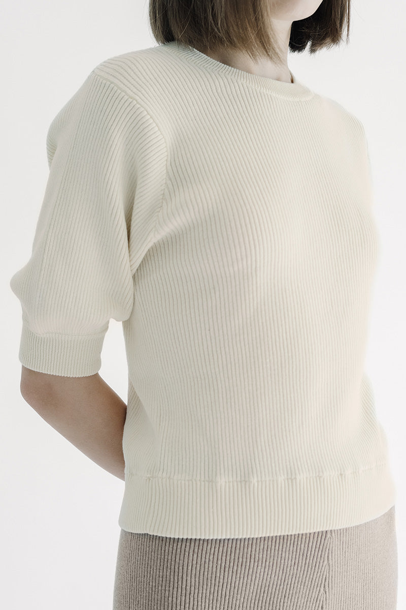 Essential Knit Blouse In Cream