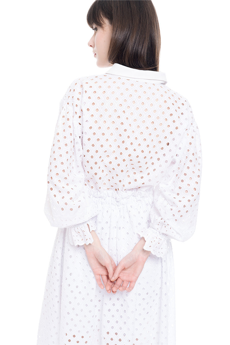 Square Embroidery Outer In White