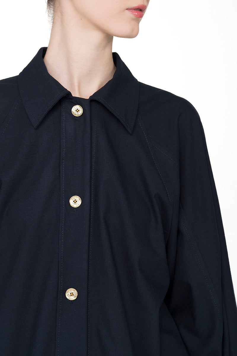Spread Collared Shirt In Midnight Blue