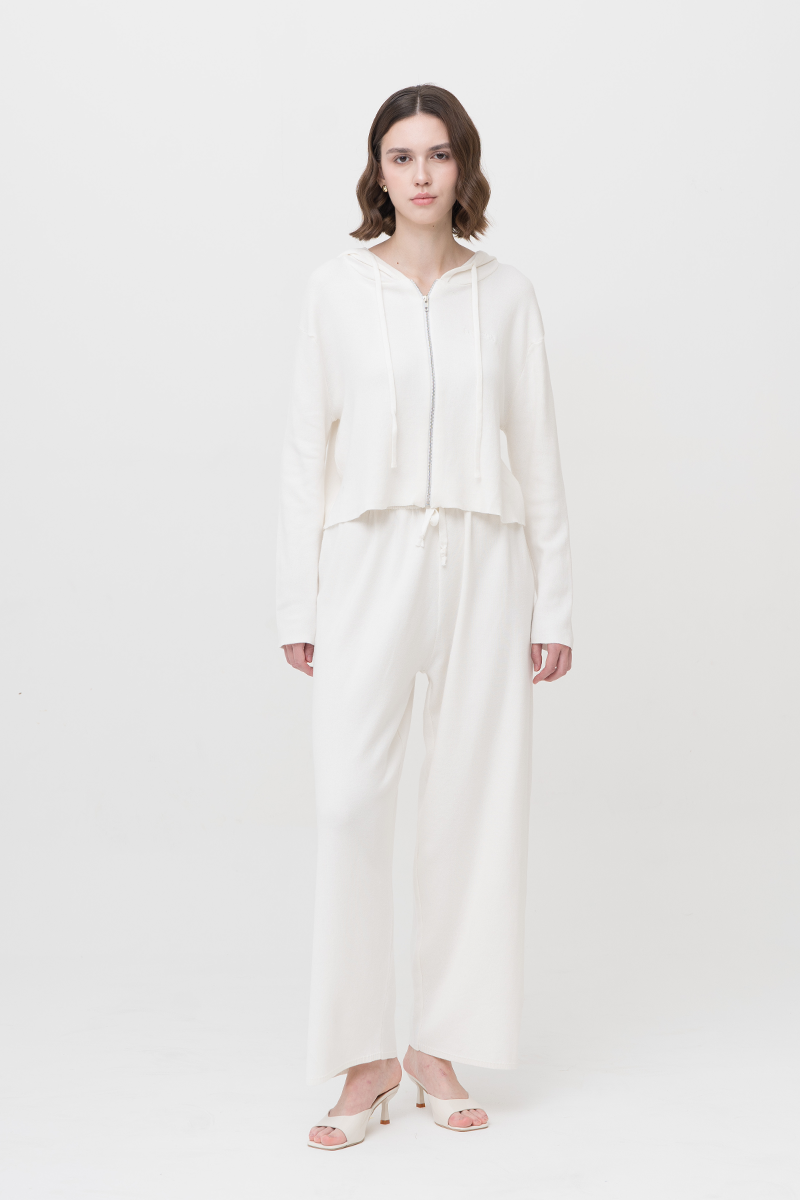 [DEFECT] Essential Cotton-Jersey Hoodie In Ivory 1