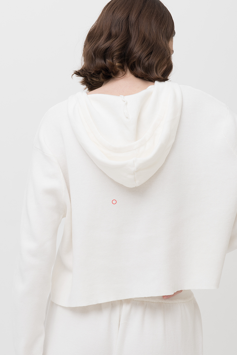 [DEFECT] Essential Cotton-Jersey Hoodie In Ivory 1