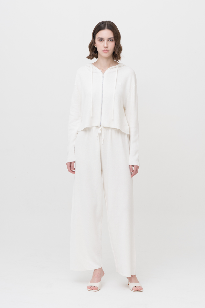 [DEFECT] Essential Cotton-Jersey Hoodie In Ivory 2