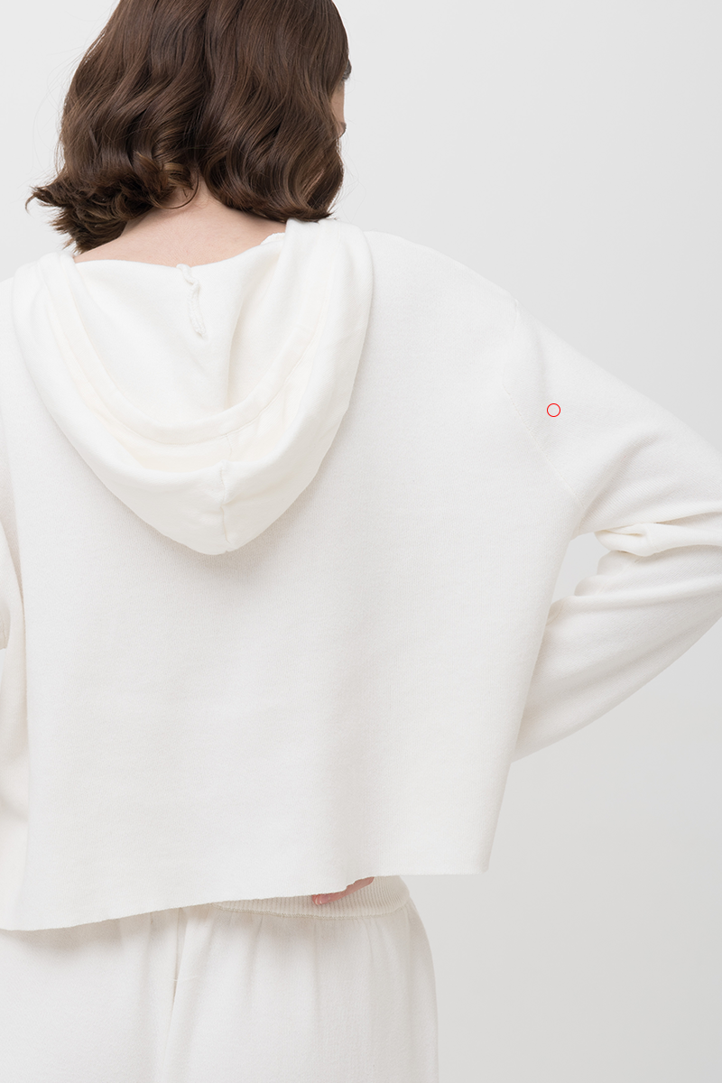 [DEFECT] Essential Cotton-Jersey Hoodie In Ivory 2