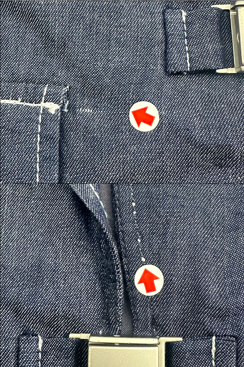 [DEFECT] Buckle Cropped Denim Blazer In Dark Indigo 1