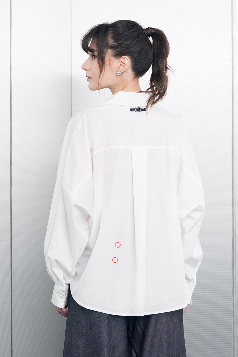 [DEFECT] Pleated Shirt In White 1
