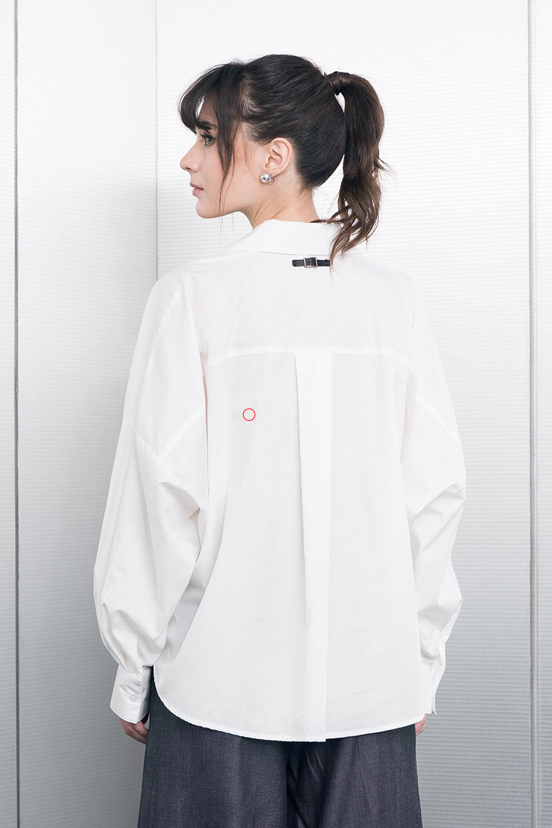 [DEFECT] Pleated Shirt In White 2