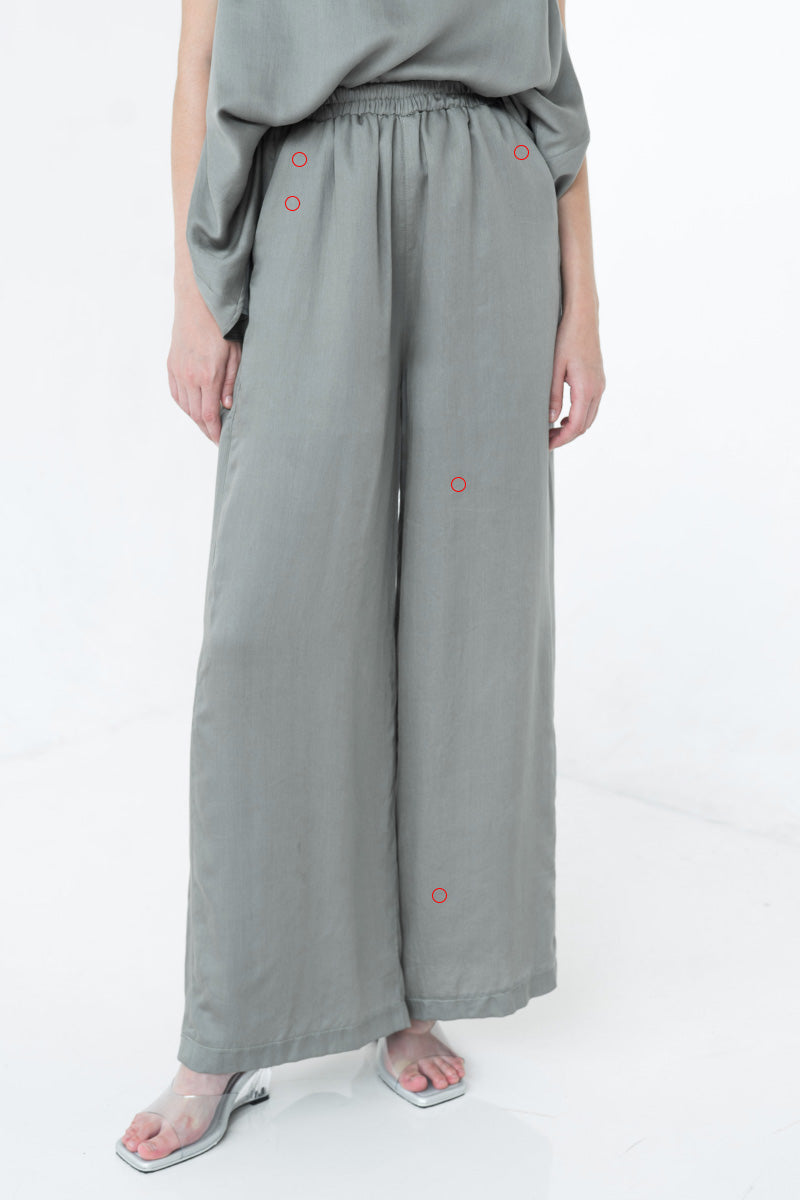 [DEFECT] Sateen Straight Leg Pants In Forest Sage