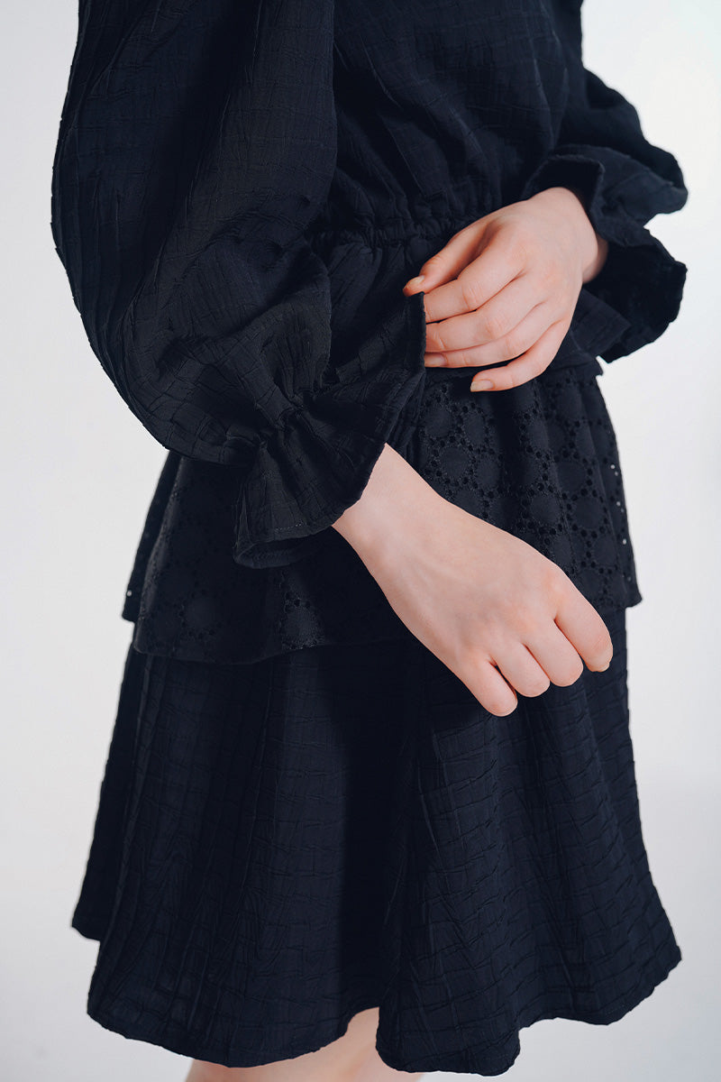 Mini Pleated Dress In Black