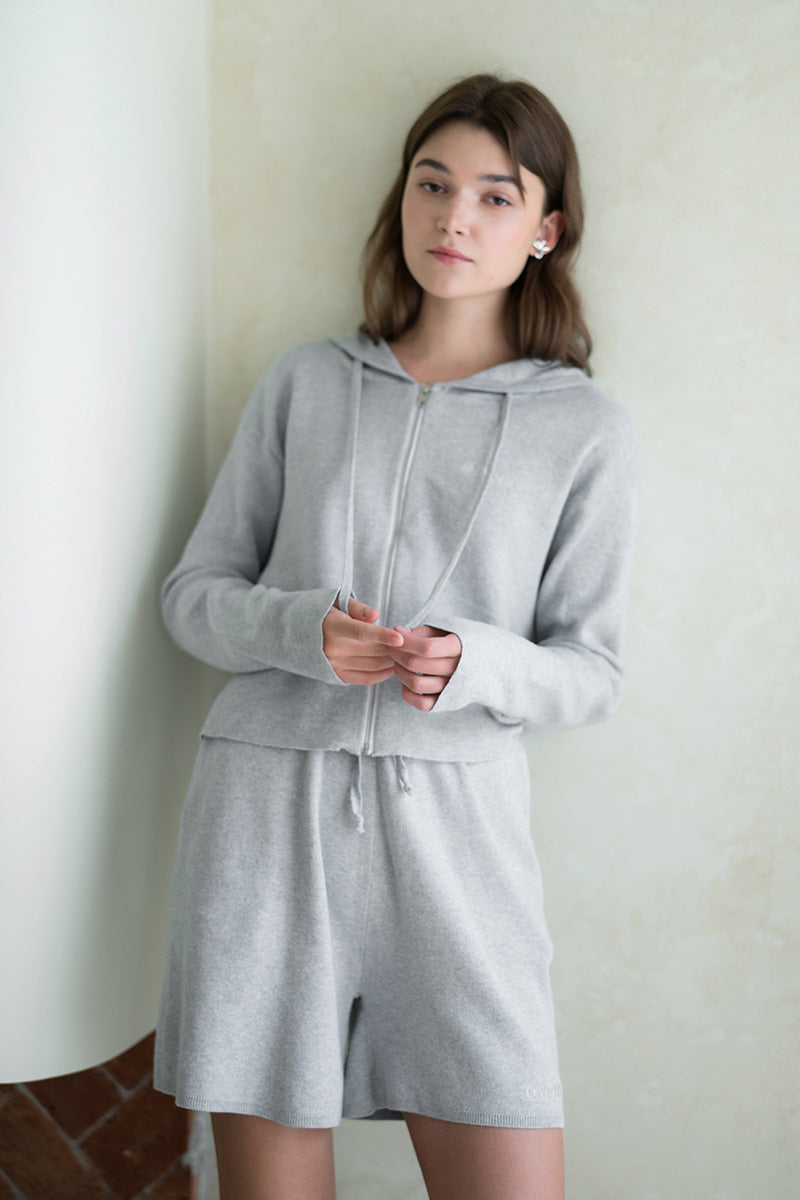 Essential Cotton-Jersey Hoodie In Light Grey