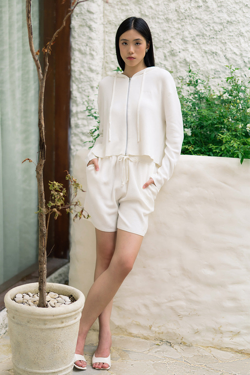 Essential Cotton-Jersey Shorts In Ivory