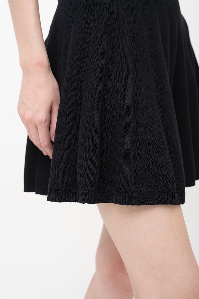 Essential Pointelle-Knit Mini Skirt In Black