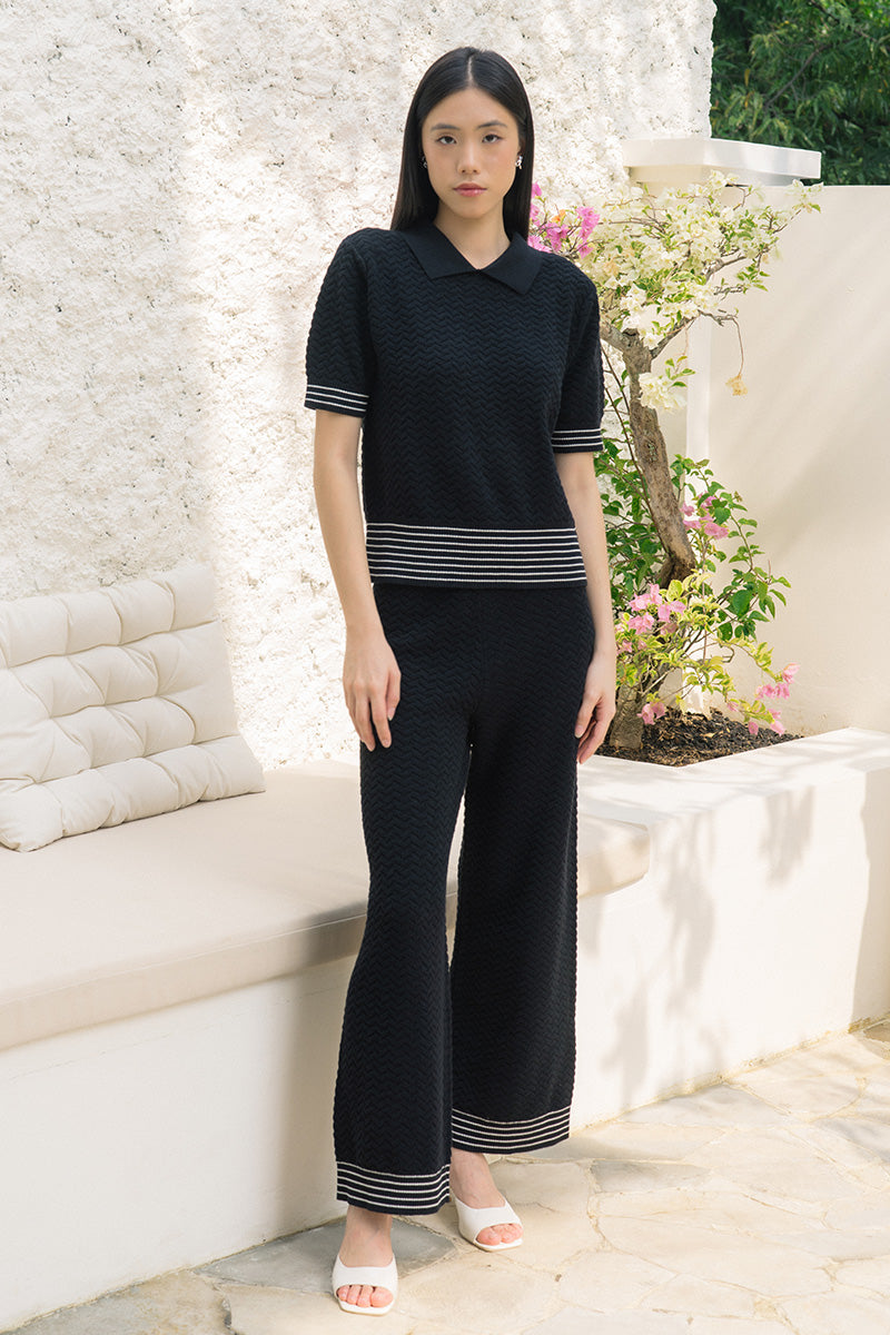 Essential Pointelle-Knit Pants In Black