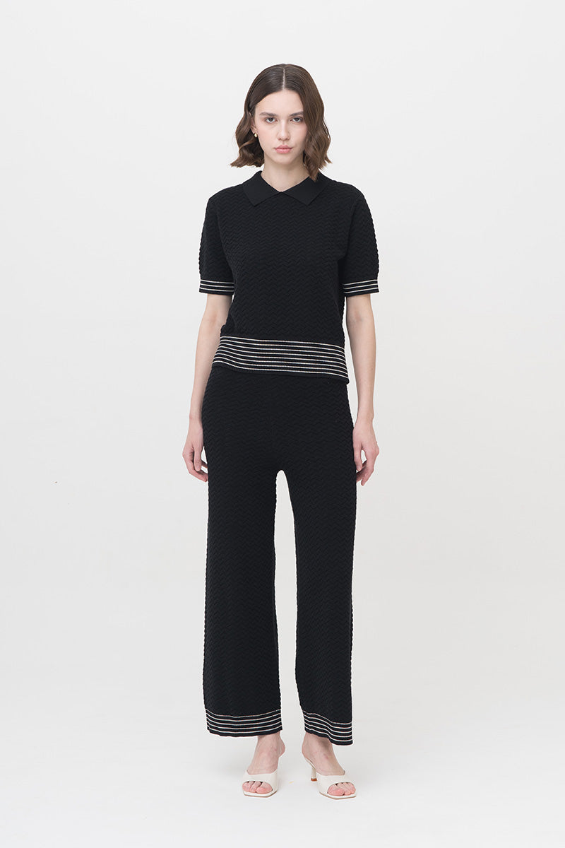 Essential Pointelle-Knit Pants In Black