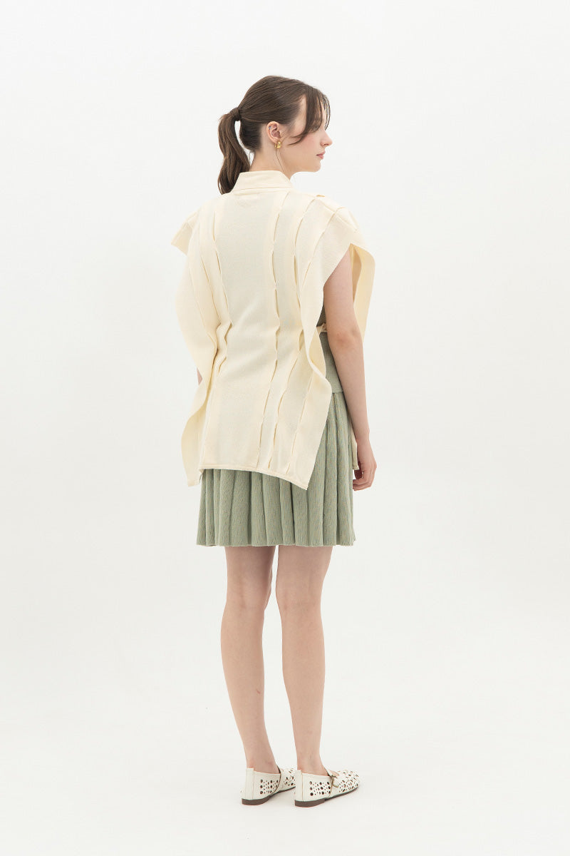 Essential Side-Tie Vest In Cream