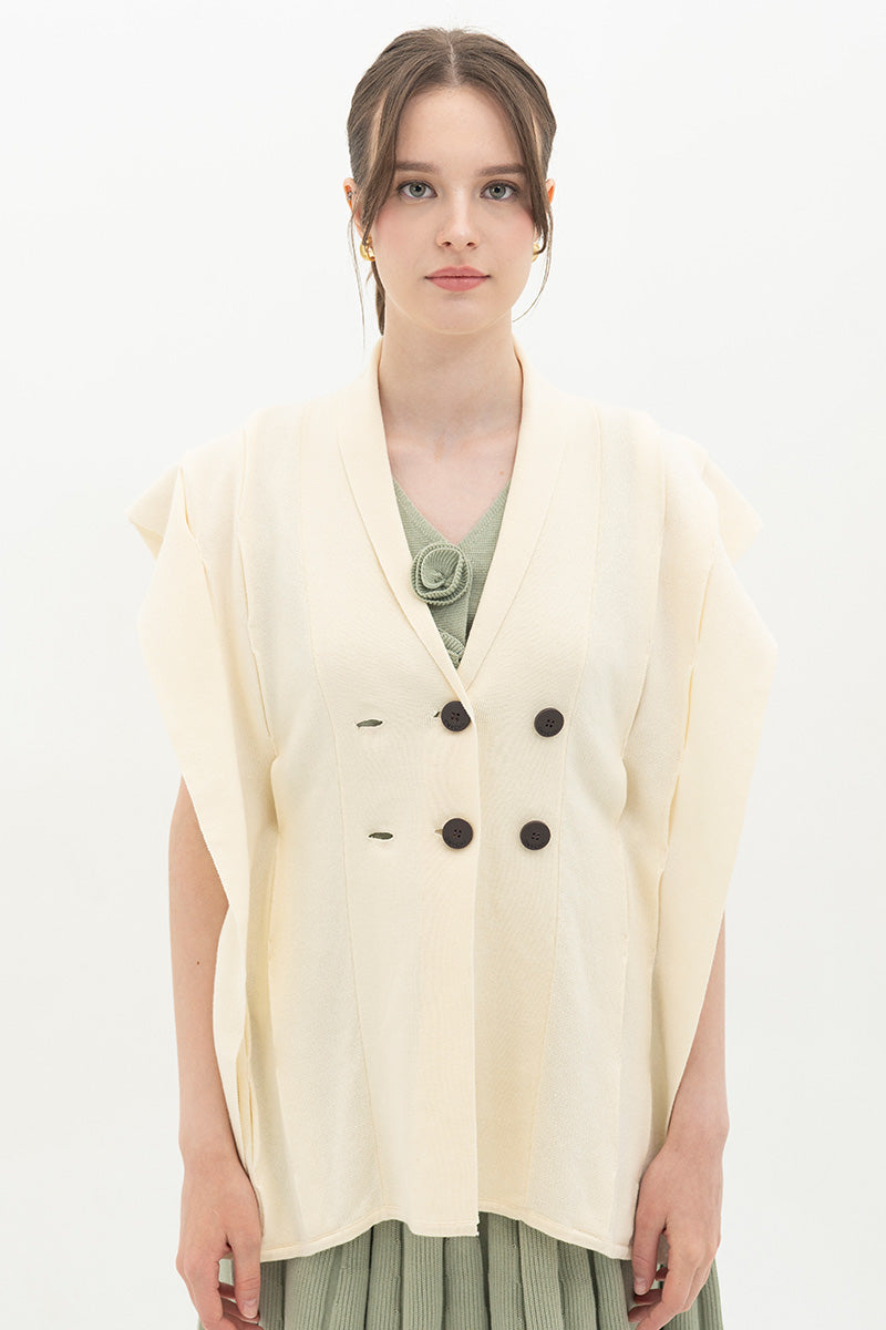 Essential Side-Tie Vest In Cream