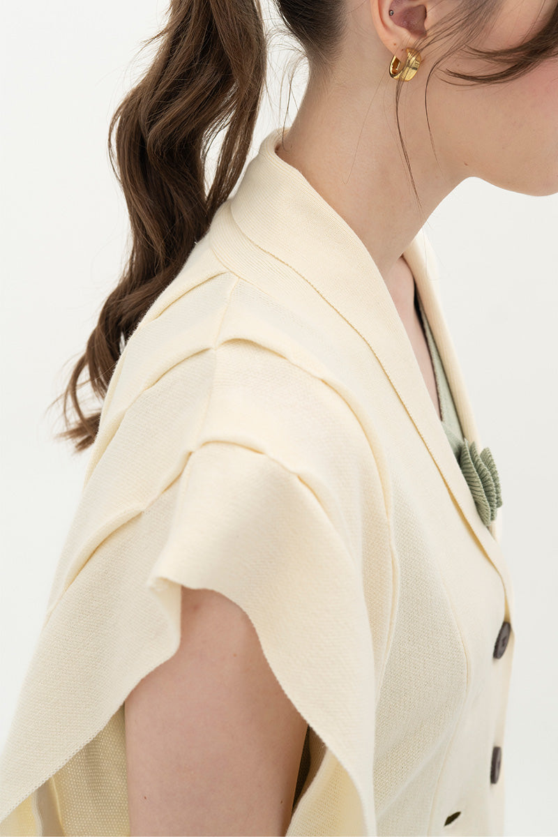 Essential Side-Tie Vest In Cream