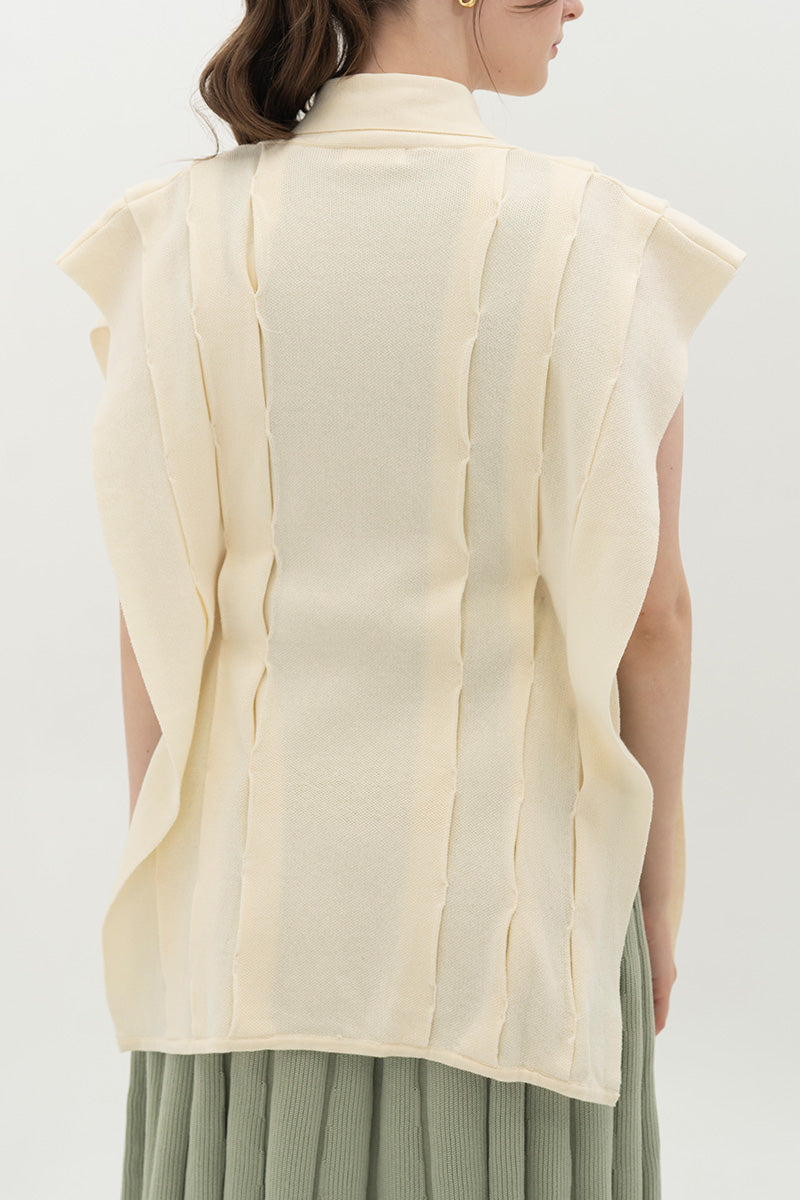 Essential Side-Tie Vest In Cream
