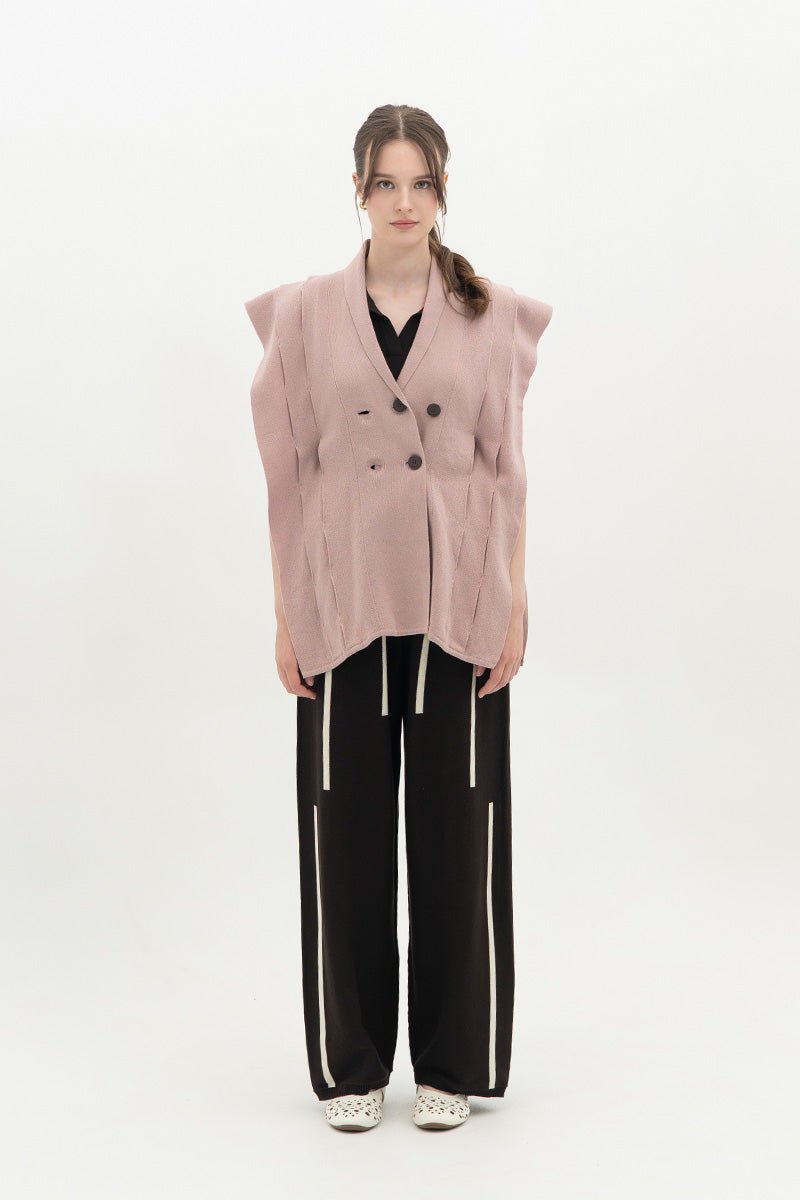 Essential Side-Tie Vest In Mauve Pink