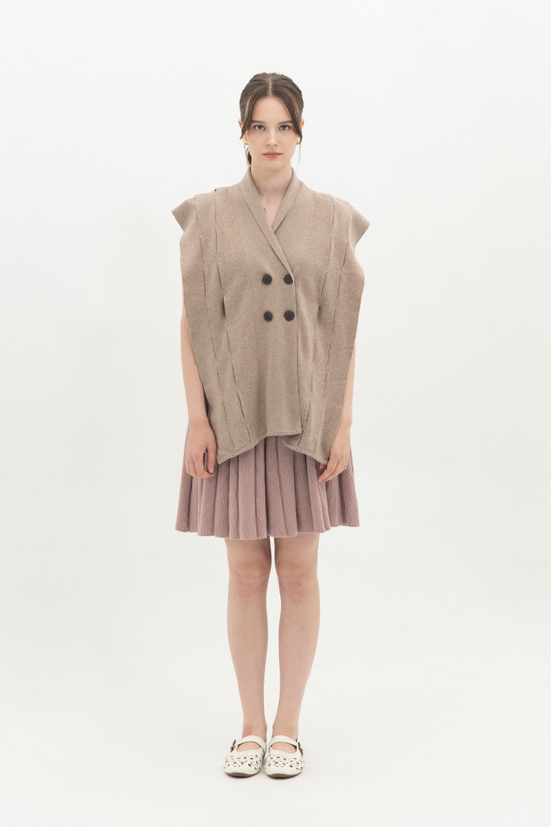 Essential Side-Tie Vest In Taupe