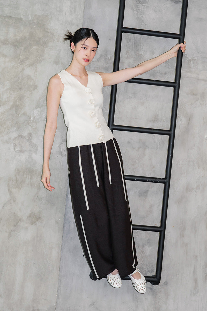 Essential Striped Jogger Pants In Cacao