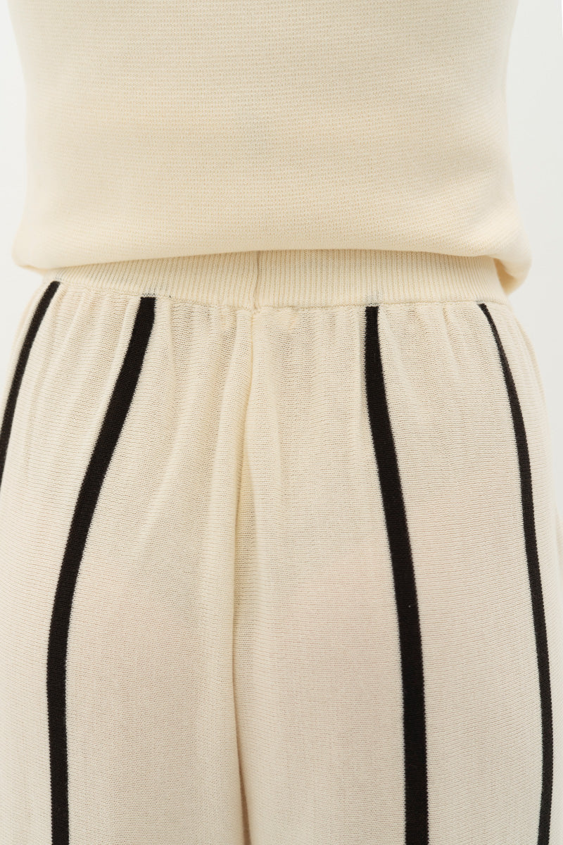 Essential Striped Jogger Pants In Cream