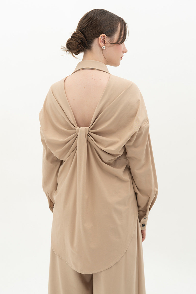 Backless Shirt In Beige