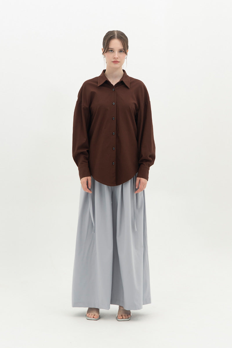 Backless Shirt In Chocolate Brown