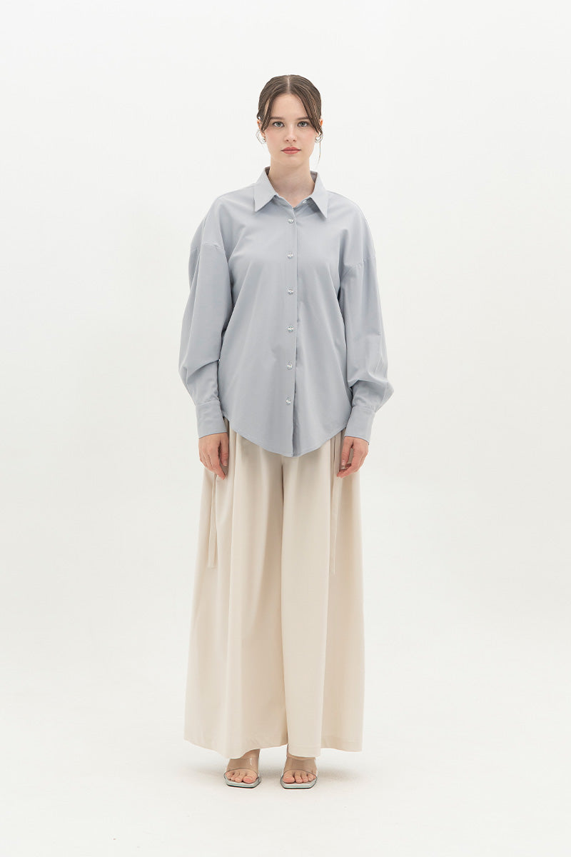 Backless Shirt In Light Slate Grey