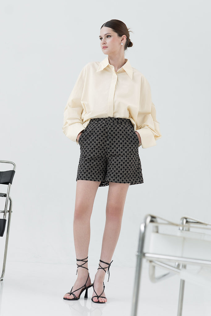 Embroidered Shorts In Black