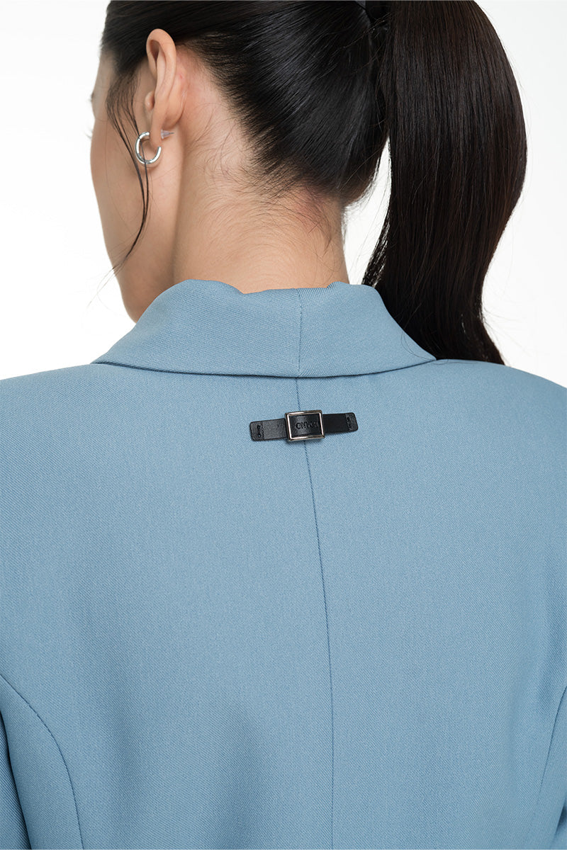Buckle 15 Long Fitted Blazer In Sky Blue